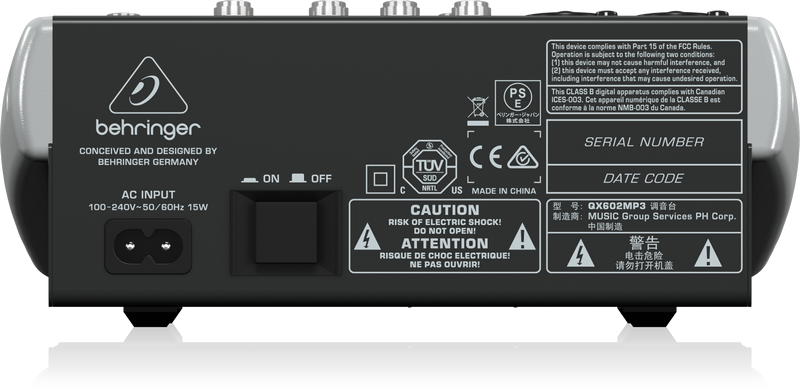 德国百灵达QX602MP3 调音台