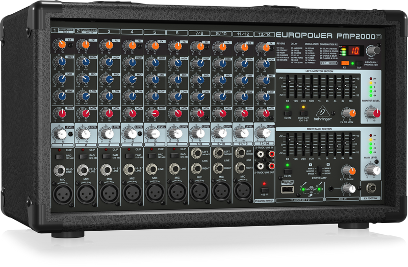  德国百灵达PMP2000D 有源调音台