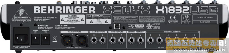德国百灵达X1832USB调音台
